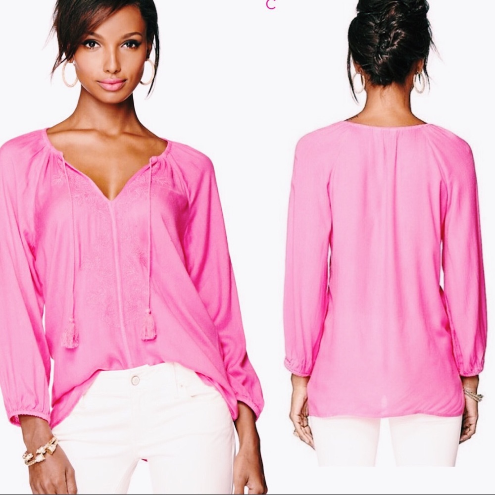 Lilly Pulitzer top pink quarter sleeve light shirt
